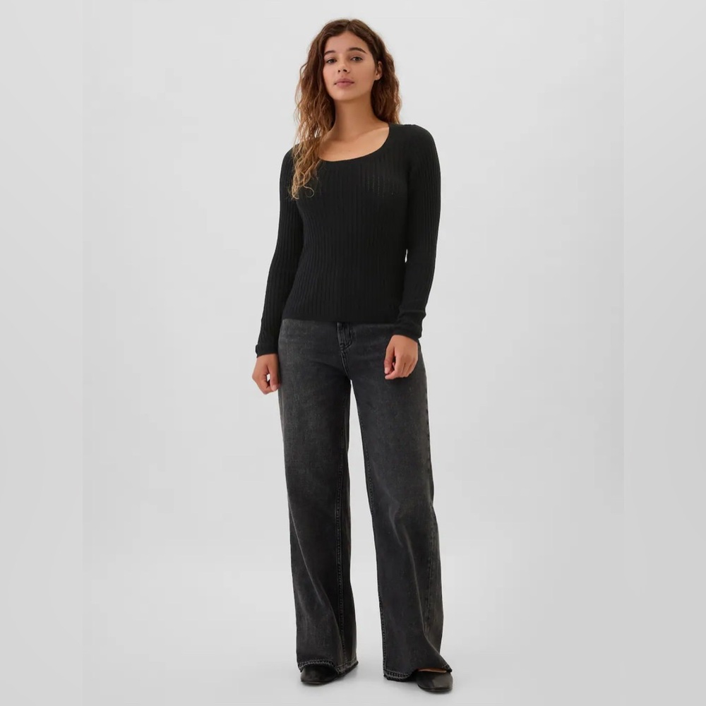 🆕 RESERVED EB GAP Women’s CashSoft Ribbed Scoopneck Lightweight Sweater XL - Picture 3 of 16